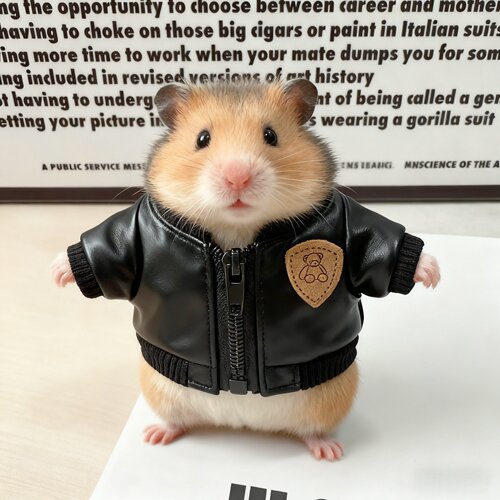 仓鼠专用小衣服皮衣夹克冬天金丝熊保暖防丢服饰手工线织外出服