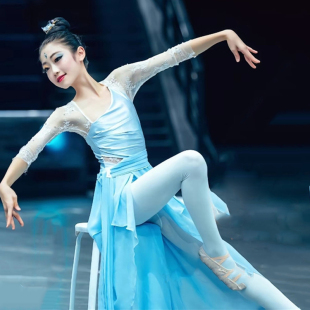 儿童春三月中国风纱衣踏浪古典舞蹈服练功服芒种金晨同款 演出服女