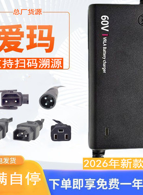 原装爱玛充电器灌胶款48v60伏720ah正品自动断电瓶车铅酸锂电艾玛