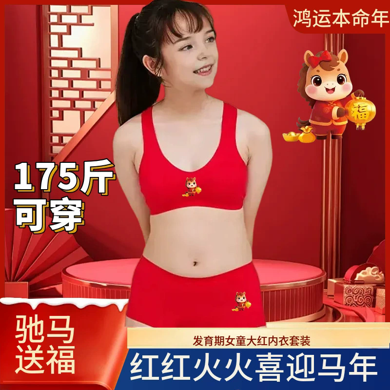 12岁女孩本命年内衣套装胖mm大码