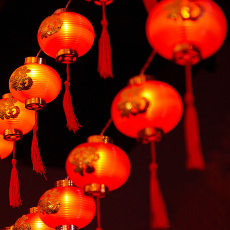 LED太阳能水晶灯笼福字灯笼