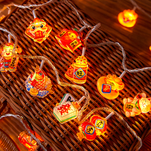 2026春节新款装饰品发光红灯笼彩灯过年家用橱窗场景布置闪灯串灯