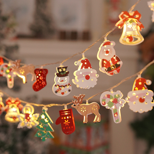 圣诞老人灯饰led小灯串彩灯圣诞灯铁艺圣诞节装 饰灯圣诞树灯串