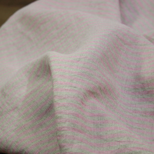 瓦娜家欧洲进口高货色织亚麻细条纹面料超柔亲肤衬衫裙袍服装布料