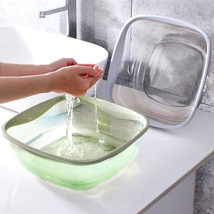 方形洗脸盆家用厨房洗菜盆加厚塑料盆学生宿舍洗脚盆婴儿洗屁股盆