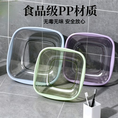 美容院加厚透明洗脸盆方形塑料婴儿宝宝洗脚洗衣盆家用厨房洗菜盆