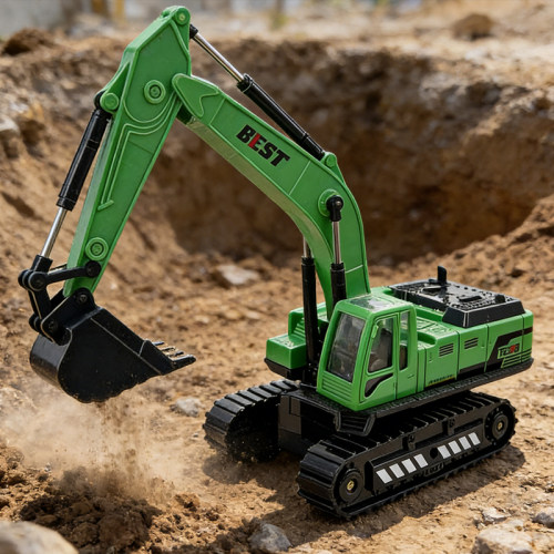 儿童惯性挖掘机工程车玩具男孩仿真挖土机模型抓木机抓石机小汽车