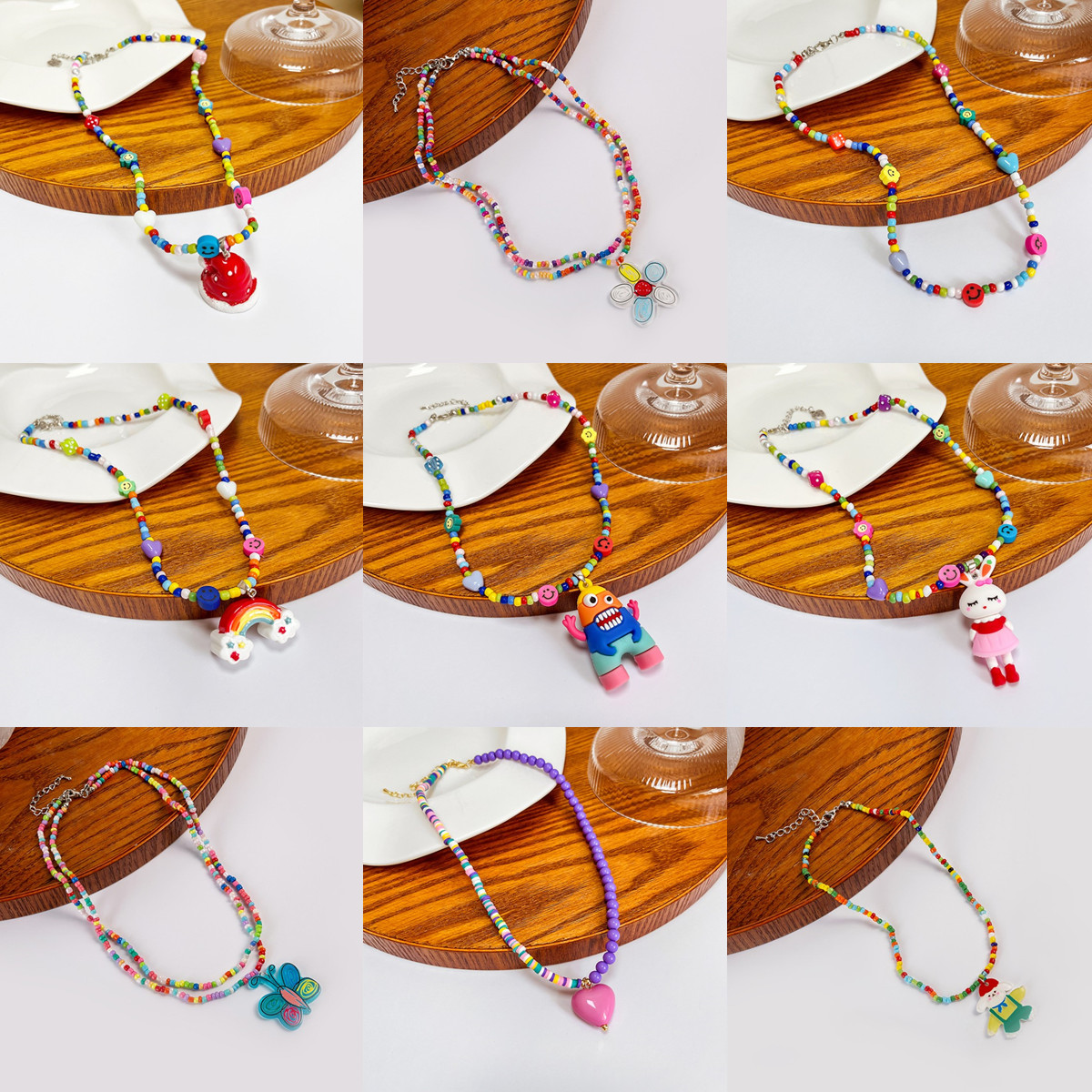 设计感卡通怪兽吊坠项链女