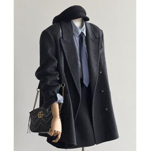 西装呢子大衣女秋冬2025新款小个子气质短款毛呢外套