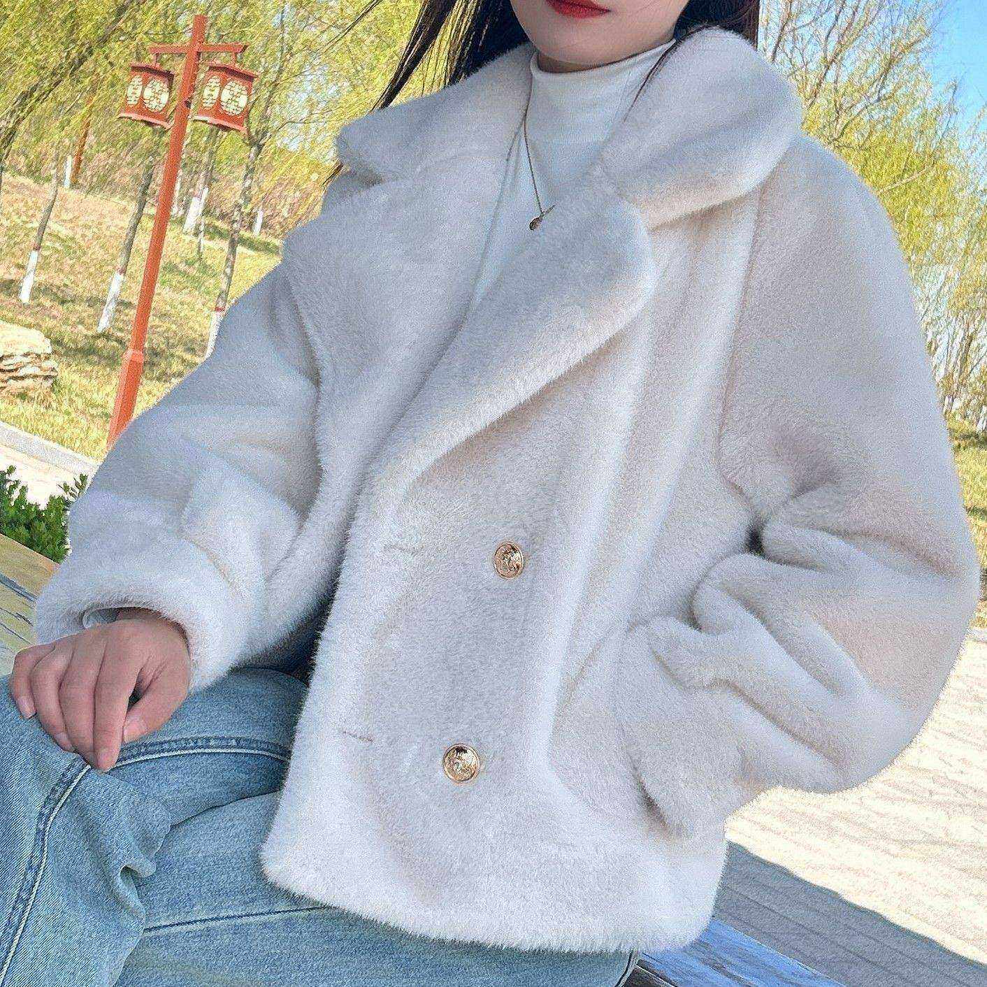 2026新款水貂绒外套秋冬加厚皮毛一体欧貂绒百搭短外套,女装/女士精品,毛呢外套,淘宝优惠券,粉丝福利购,淘宝优惠卷