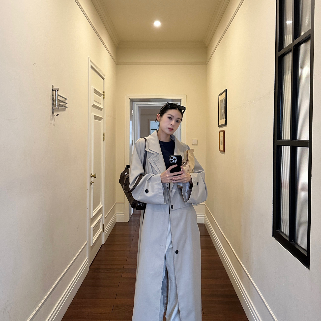 简约复古英伦长款风衣女配腰绳修身显瘦日常通勤温柔气质百搭外套