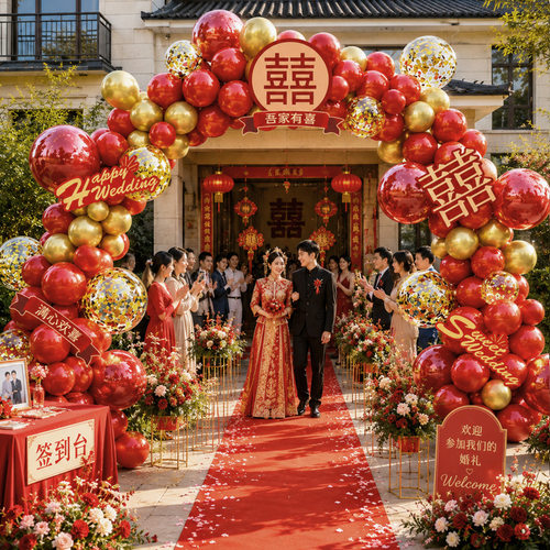 气球拱门结婚用品装饰气球门婚礼
