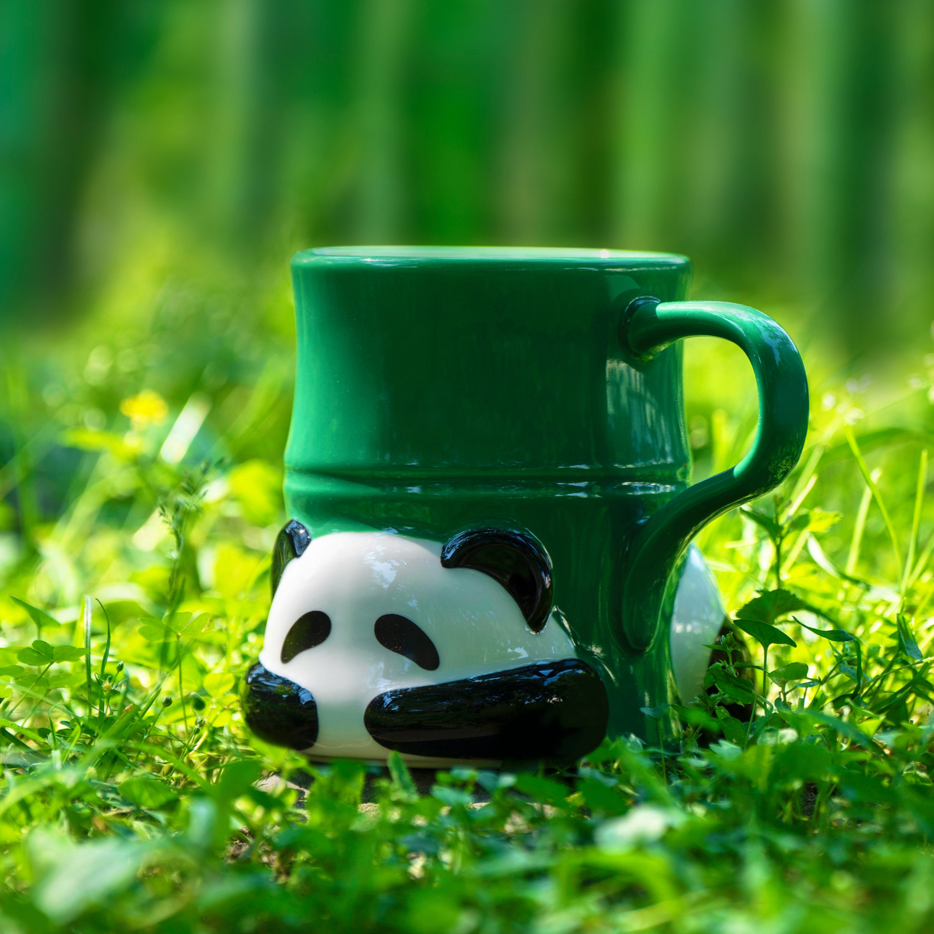 变脸熊猫水杯手工陶瓷马克杯办公室咖啡杯子创意文创生日伴手礼物