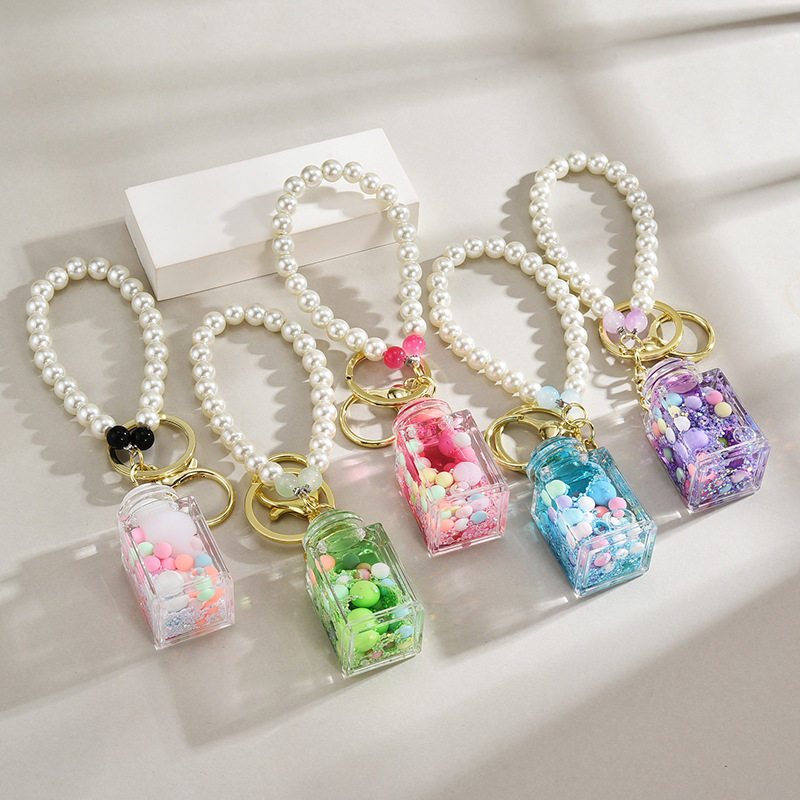 网红流沙瓶子创意手工串珠流沙瓶吊坠入油钥匙扣挂件包包配饰