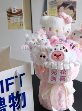 创意哈喽KT凯蒂猫公仔可爱花束成品娃娃生日礼物女孩子玩偶花束