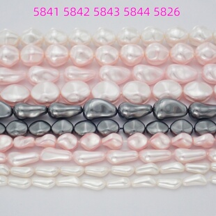 奥地利施华洛仿水晶珍珠5841-5842-5843-5844巴洛克通孔异形串珠