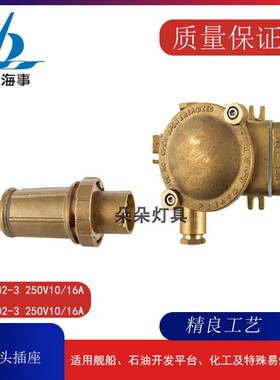 船用铜质防爆插头dCTH202-3 DCZH202-1/2/3 CT6 CCS证 工业风装饰