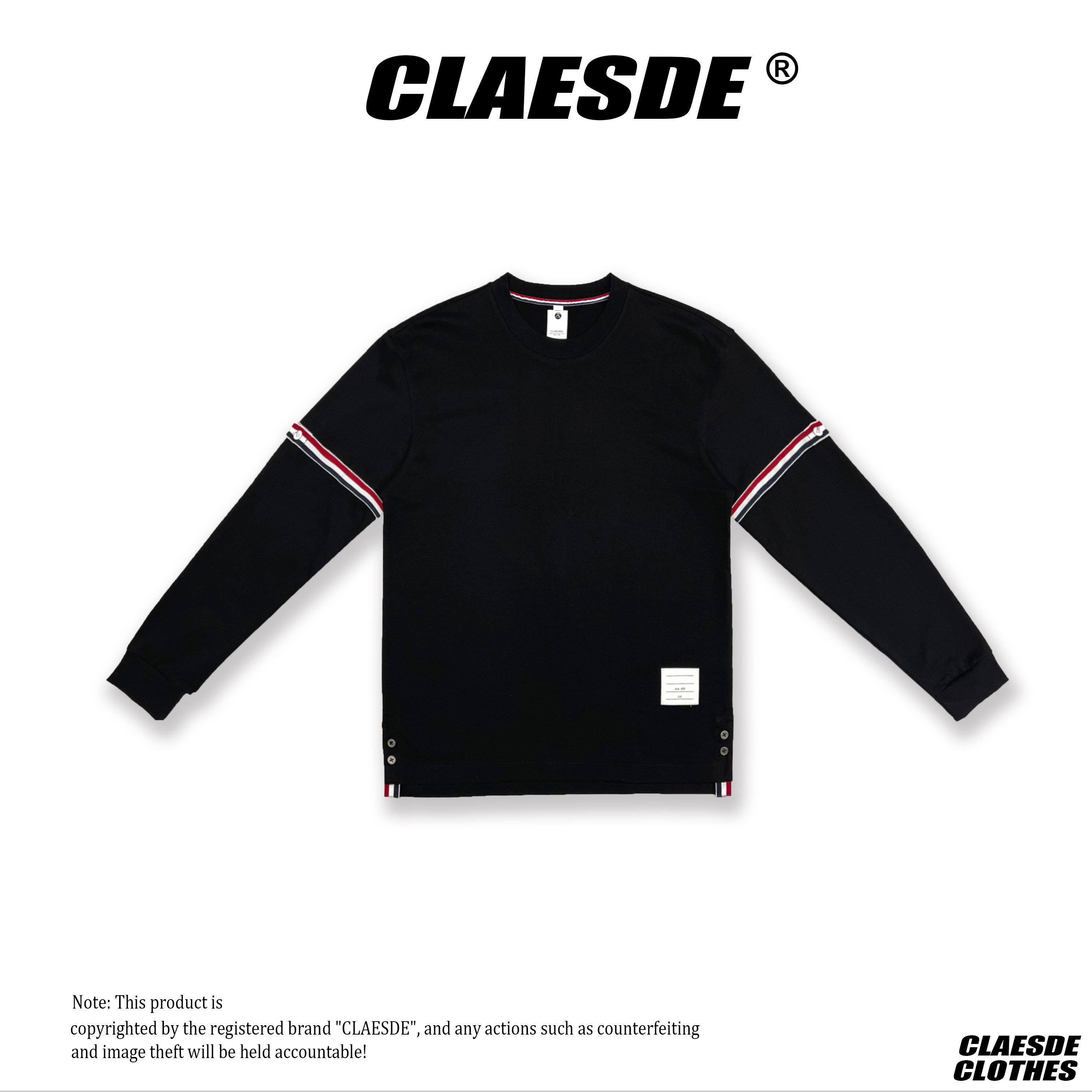 轻奢男士经典彩虹条打底T恤弹力舒适外穿T恤潮流高级感男装上衣