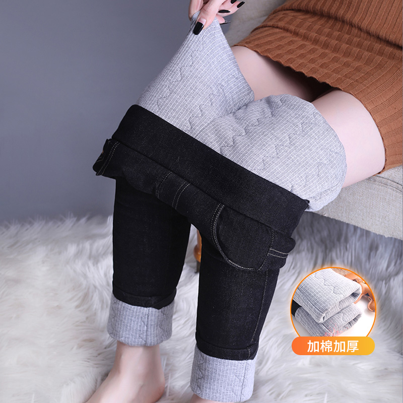 牛仔蚕丝外穿冬季修身显瘦弹力