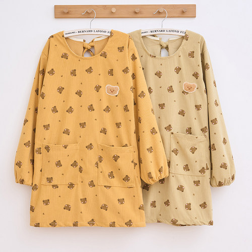 纯棉小熊印花围裙家用厨房