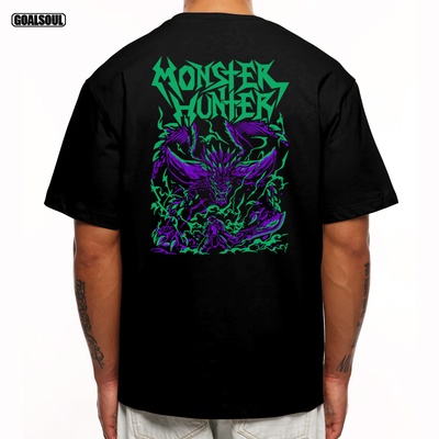 怪物猎人 T恤MONSTER HUNTER怪猎周边潮牌休闲宽松重磅纯棉 短袖