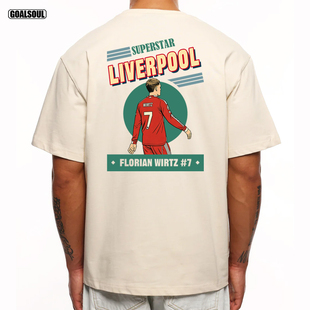 利物浦 维尔茨 T恤WIRTZ足球7号美式插画潮牌重磅纯棉休闲短袖