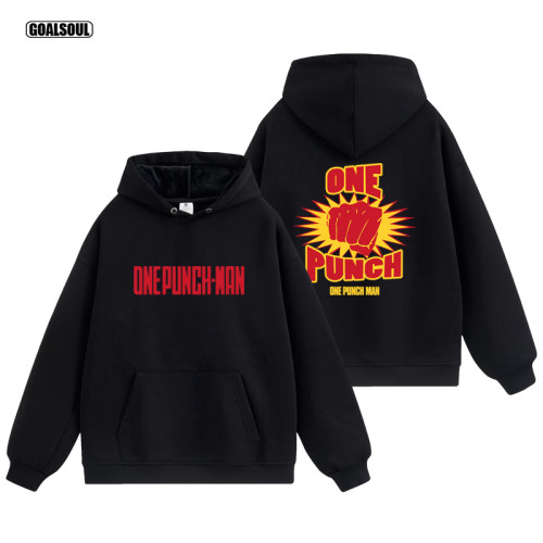一拳超人 卫衣 埼玉老师ONE PUNCH MAN美式复古休闲连帽加绒外套