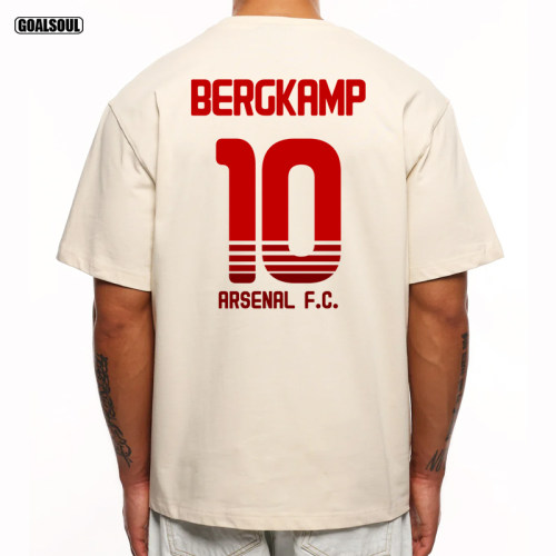 阿森纳 博格坎普BERGKAMP 10号EZE足球休闲宽松重磅纯棉短袖T恤
