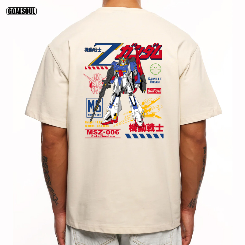 Z高达 短袖T恤ZETA GUNDAM美式复古潮牌宽松休闲重磅纯棉T