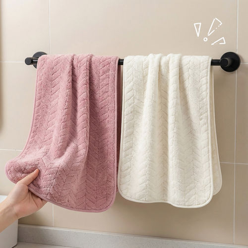 珊瑚绒加厚吸水不掉毛面巾