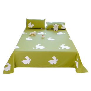 卡通纯棉100全棉床单单件儿童单人床被单宿舍1.5米枕套双人三件套