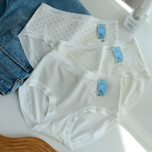 黛丝少女内裤RC提花棉爱心条纹