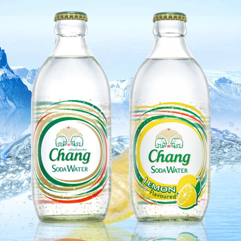 泰国进口泰象chang大象牌苏打水325ml*12瓶原味无糖气泡水饮料