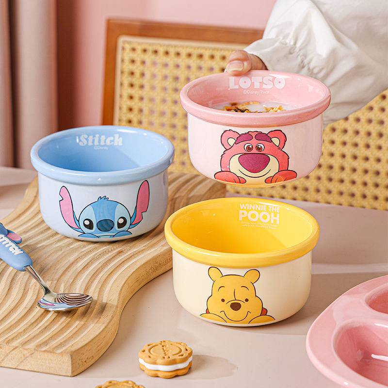 迪士尼儿童碗勺组合草莓熊同款高颜值加厚防烫个人碗餐具可爱礼物,餐饮具,碗,淘宝优惠券,粉丝福利购,淘宝优惠卷