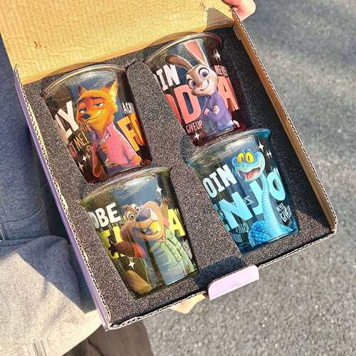 疯狂动物城联名玻璃杯大容量高颜值渐变朱迪尼克盖瑞个性新年礼物