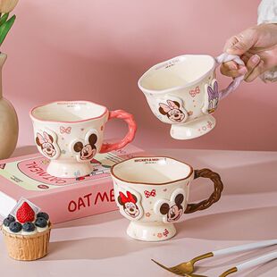 迪士尼迪梦公主杯复古轻奢马克杯女生精致喝水杯家用喝水杯办公室
