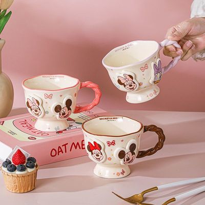迪士尼迪梦公主杯复古轻奢马克杯女生精致喝水杯家用喝水杯办公室