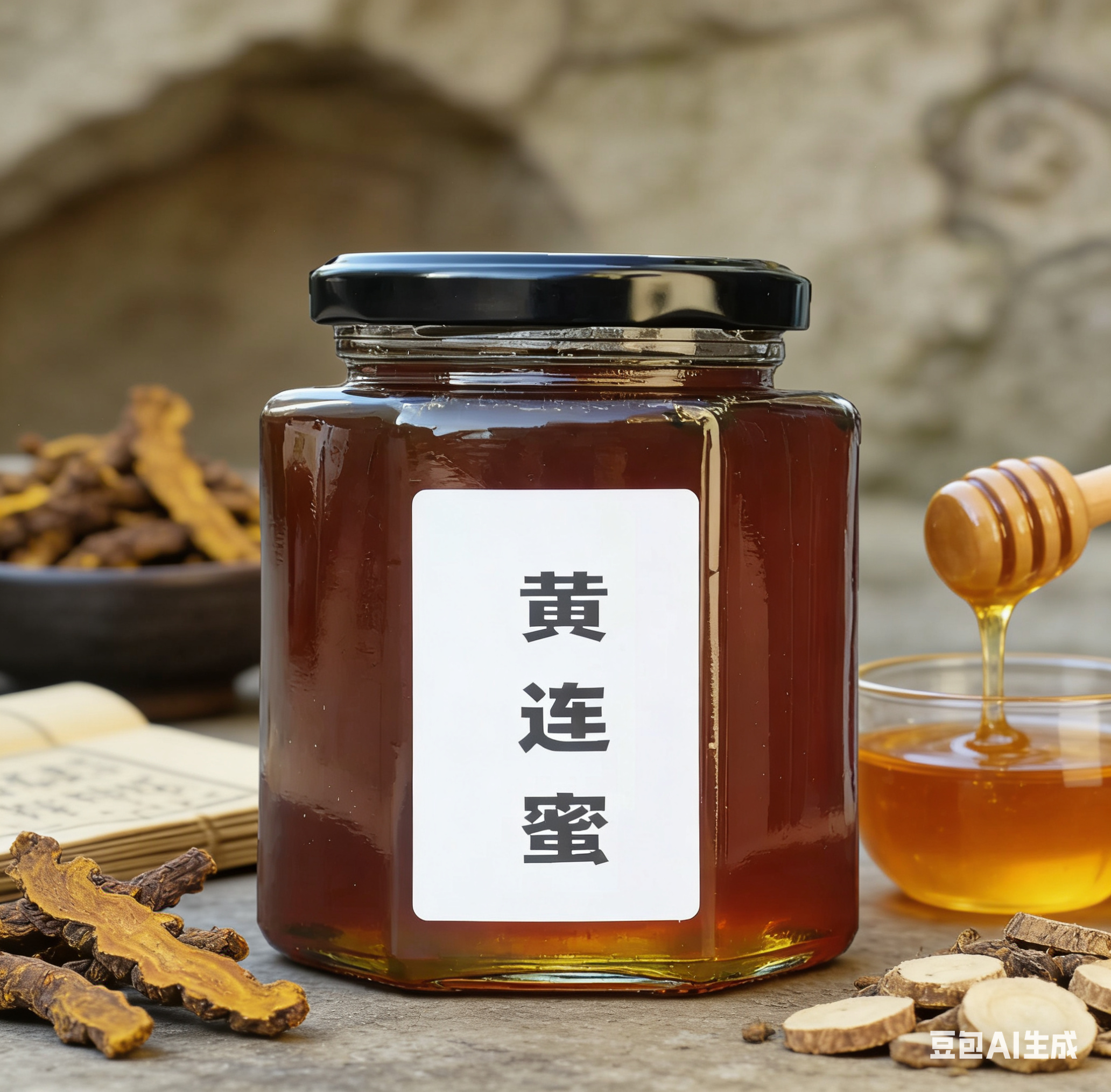 黄连蜂蜜纯正天然野土取蜂蜜农家自产自销无添加药材花蜜