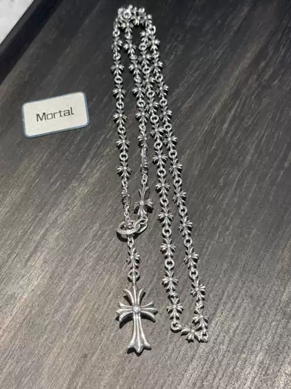 Mortal-925 Silver Cross Pendant Adjustable Chain