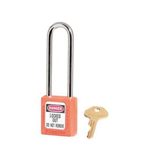 美国Master Lock玛斯特410 长锁钩塑料绝缘挂锁 410MCNLTORJ