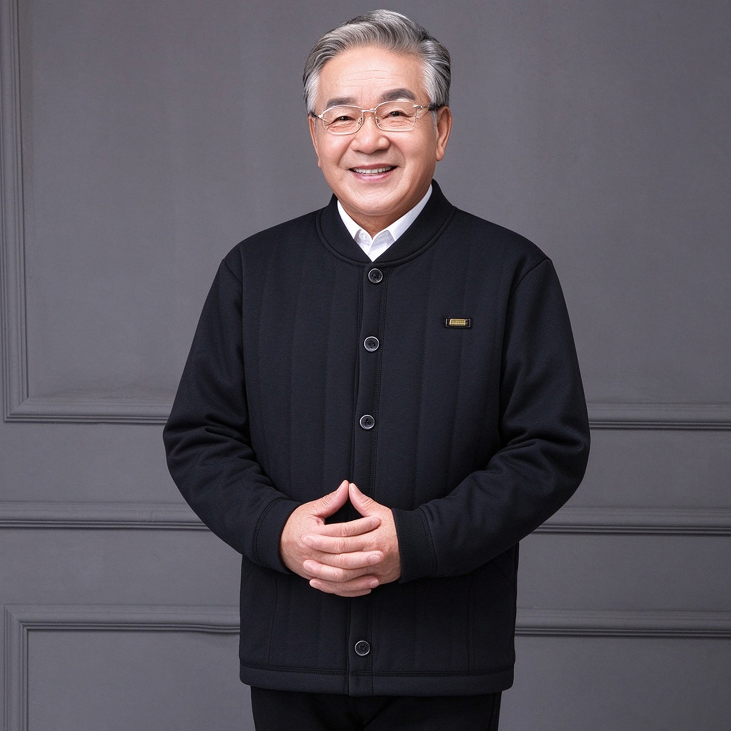 中老年男秋冬加厚保暖立领棉衣