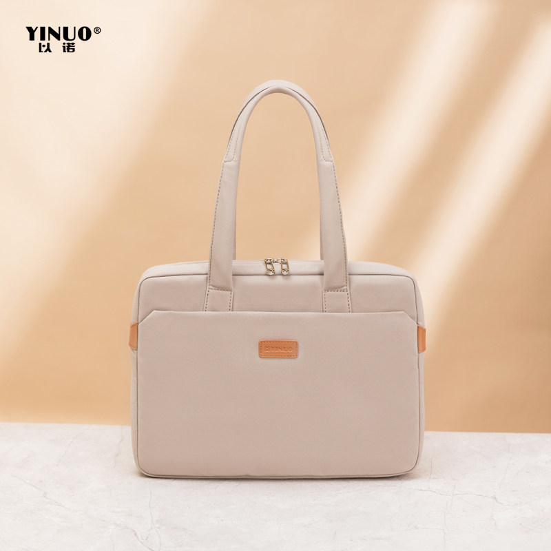 以诺 新款电脑包女手提简约单肩公文包适用16寸大容量商务时尚单肩斜挎包13.3/14寸笔记本内胆包
