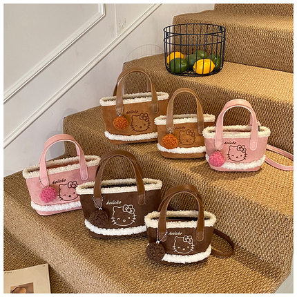 甜美少女风hellokitty小包可爱手拎包凯蒂猫单肩包超火儿童水桶包