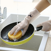 耐用型洗碗手套女薄款 家用家务丁晴衣服橡胶菜劳保耐磨刷碗完神器