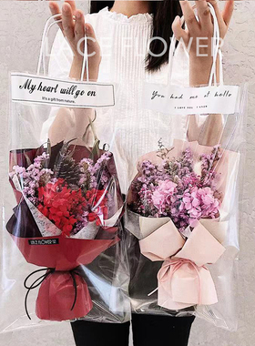 绣球花干花小花束永生花保鲜粉色满天星红色手捧真花毕业生日礼物