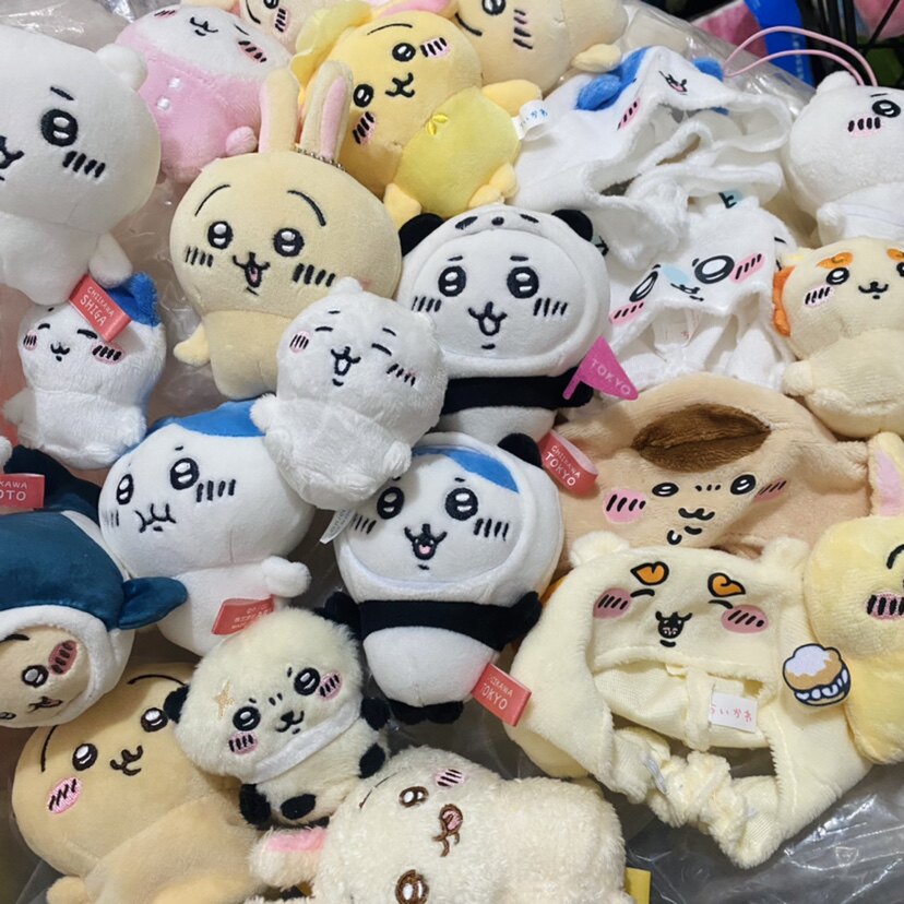 清货 日单 自嘲熊猫咪头套帽子Chiikawa吉伊卡哇小八狮萨飞鼠挂件图片
