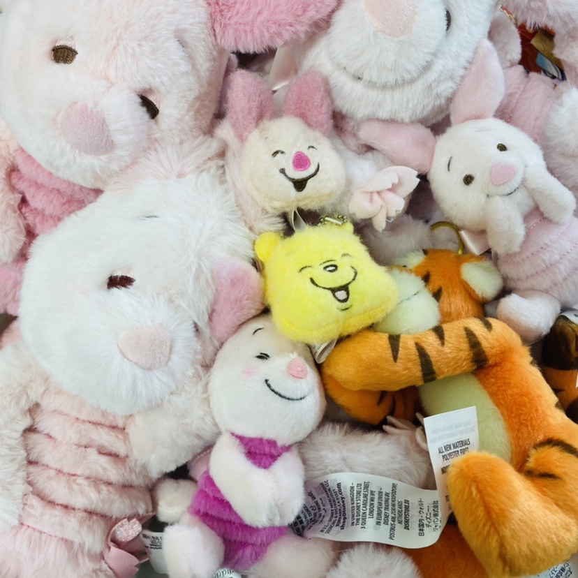 W单 迪S尼 樱花表情噗噗皮杰猪毛绒公仔玩具挂件