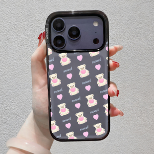 元气萌小熊沙发适用苹果手机壳17ProMax新款透明16pro拍照按键全包15por卡通可爱14plus女生13防摔磁吸保护套