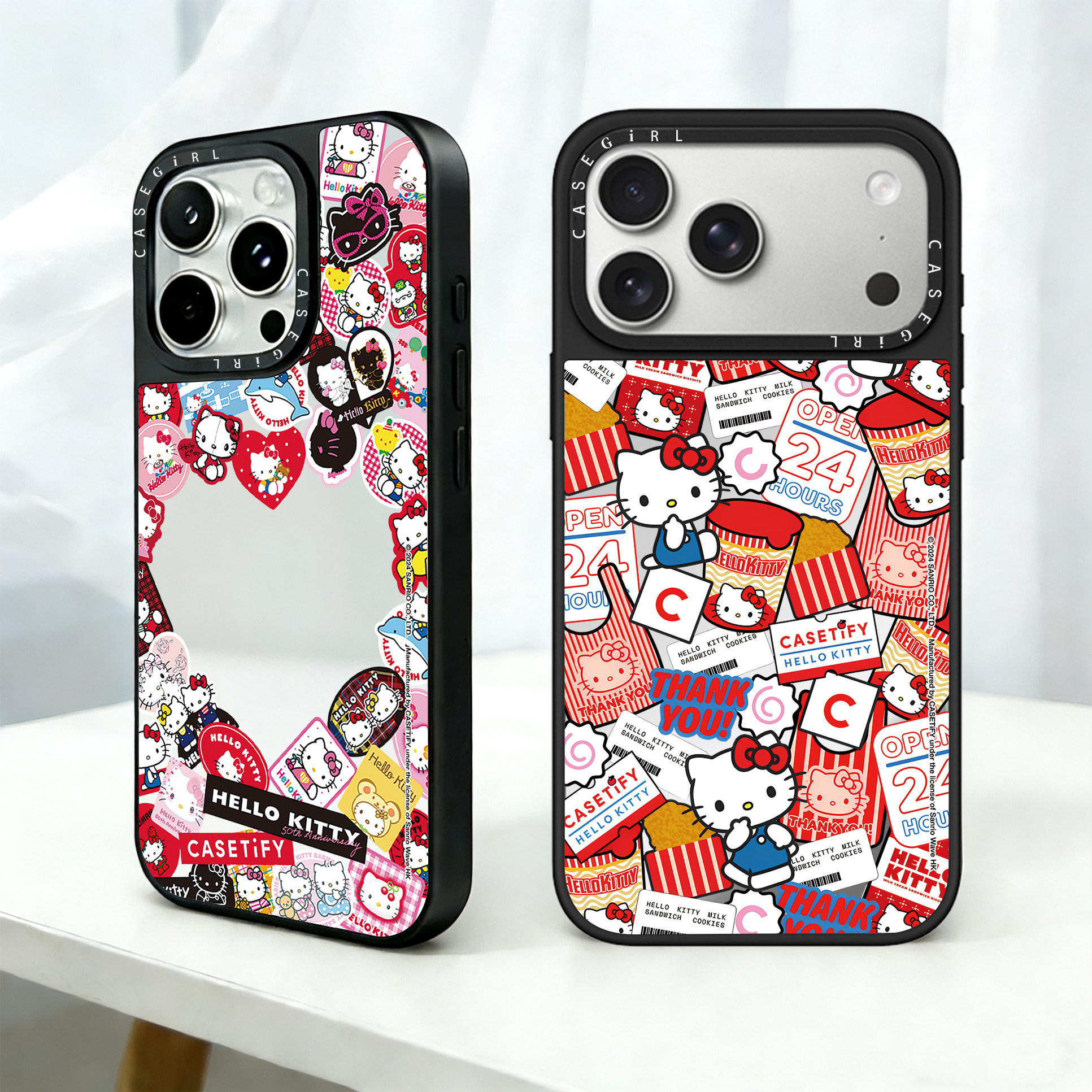 50周年贴纸HelloKitty苹果手机壳适用17PROMax全包16por防摔15pro高级感14plus潮牌13磨砂12超好看爆款保护套