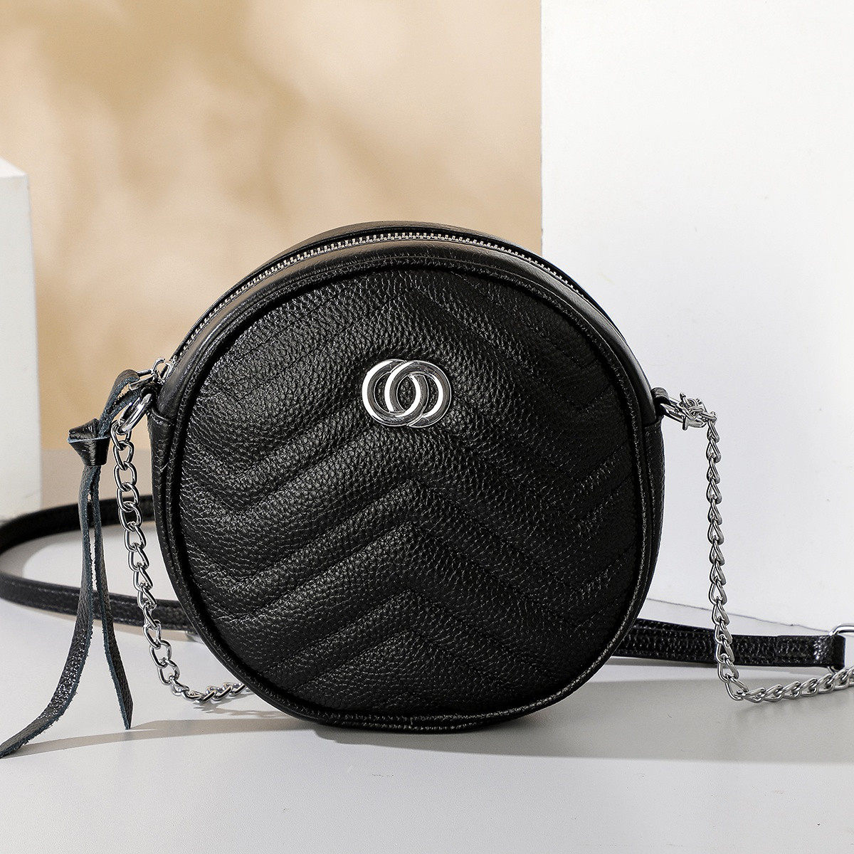 卡帝乐鳄鱼包包2022新款潮真皮女包斜挎包时尚链条包单肩小圆包潮